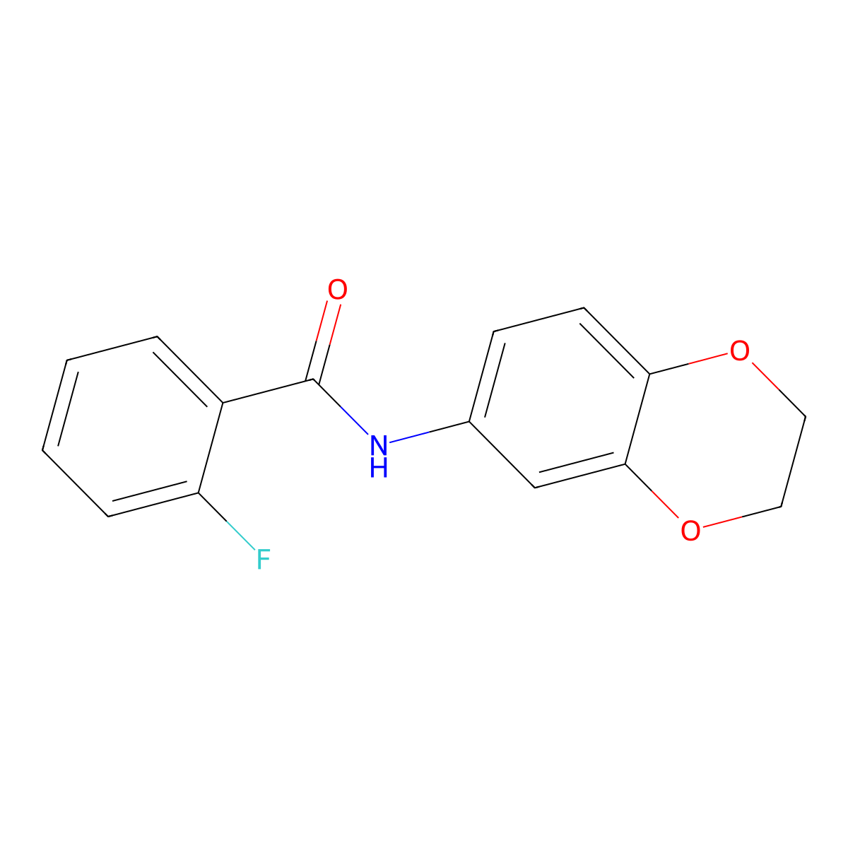 N-(2,3-dihydro-1,4-benzodioxin-6-yl)-2-fluorobenzamide molecular structure, CAS 403643-63-0