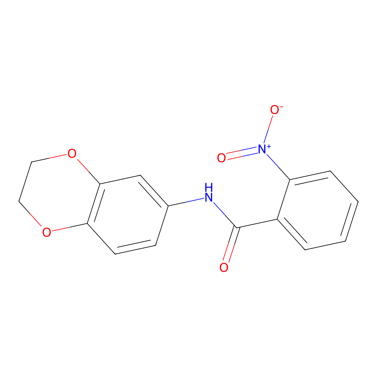N-(2,3-dihydro-1,4-benzodioxin-6-yl)-2-nitrobenzamide molecular structure, CAS 403643-64-1