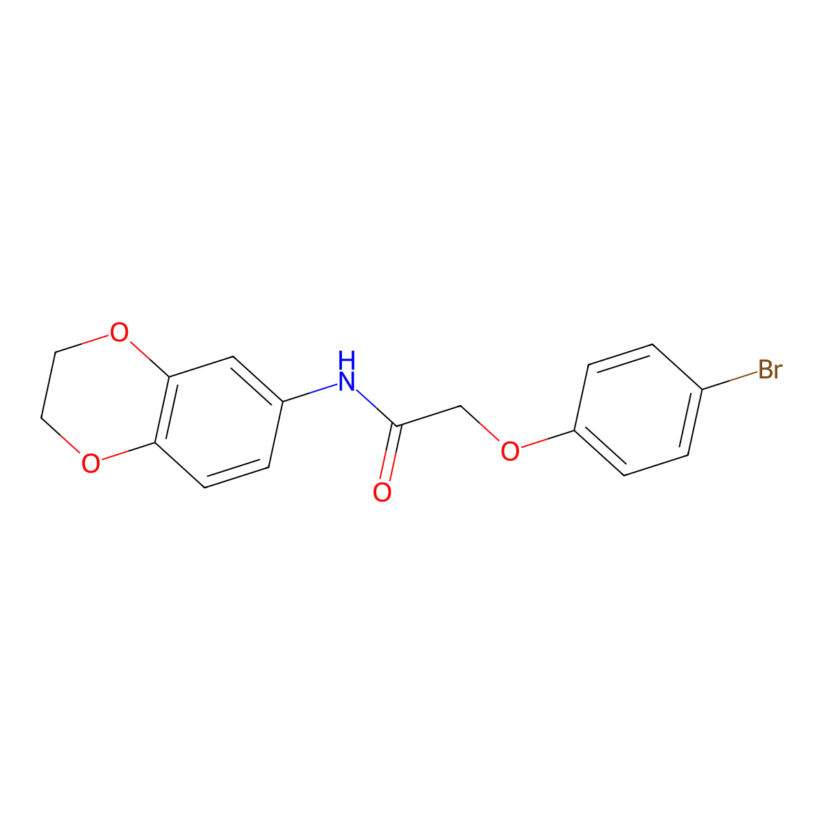 2-(4-bromophenoxy)-N-(2,3-dihydro-1,4-benzodioxin-6-yl)acetamide molecular structure, CAS 403643-67-4