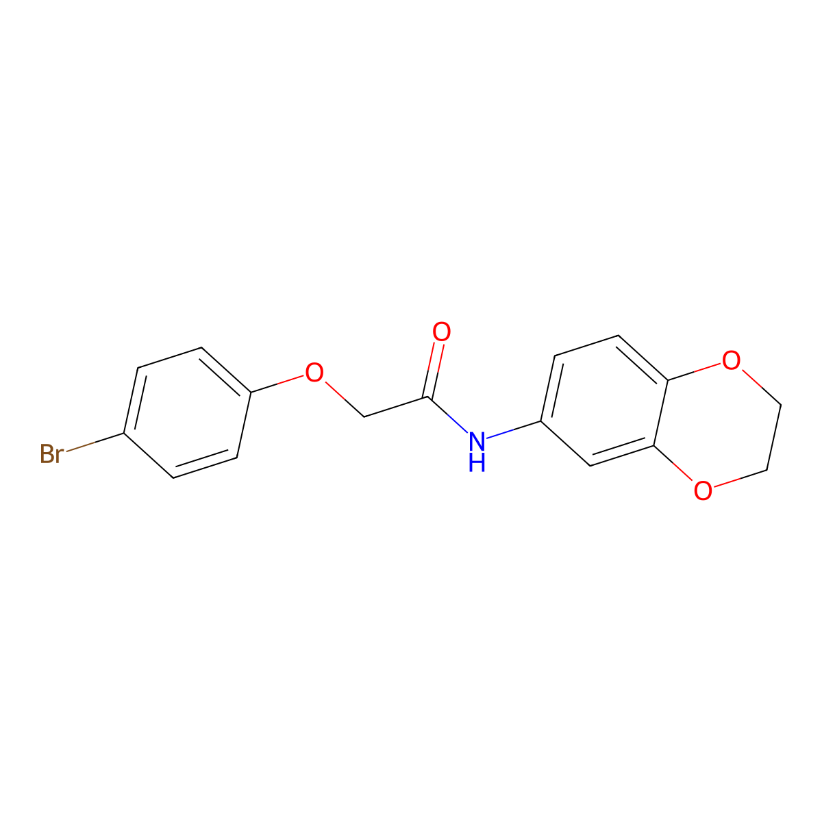 2-(4-bromophenoxy)-N-(2,3-dihydro-1,4-benzodioxin-6-yl)acetamide molecular structure, CAS 403643-67-4