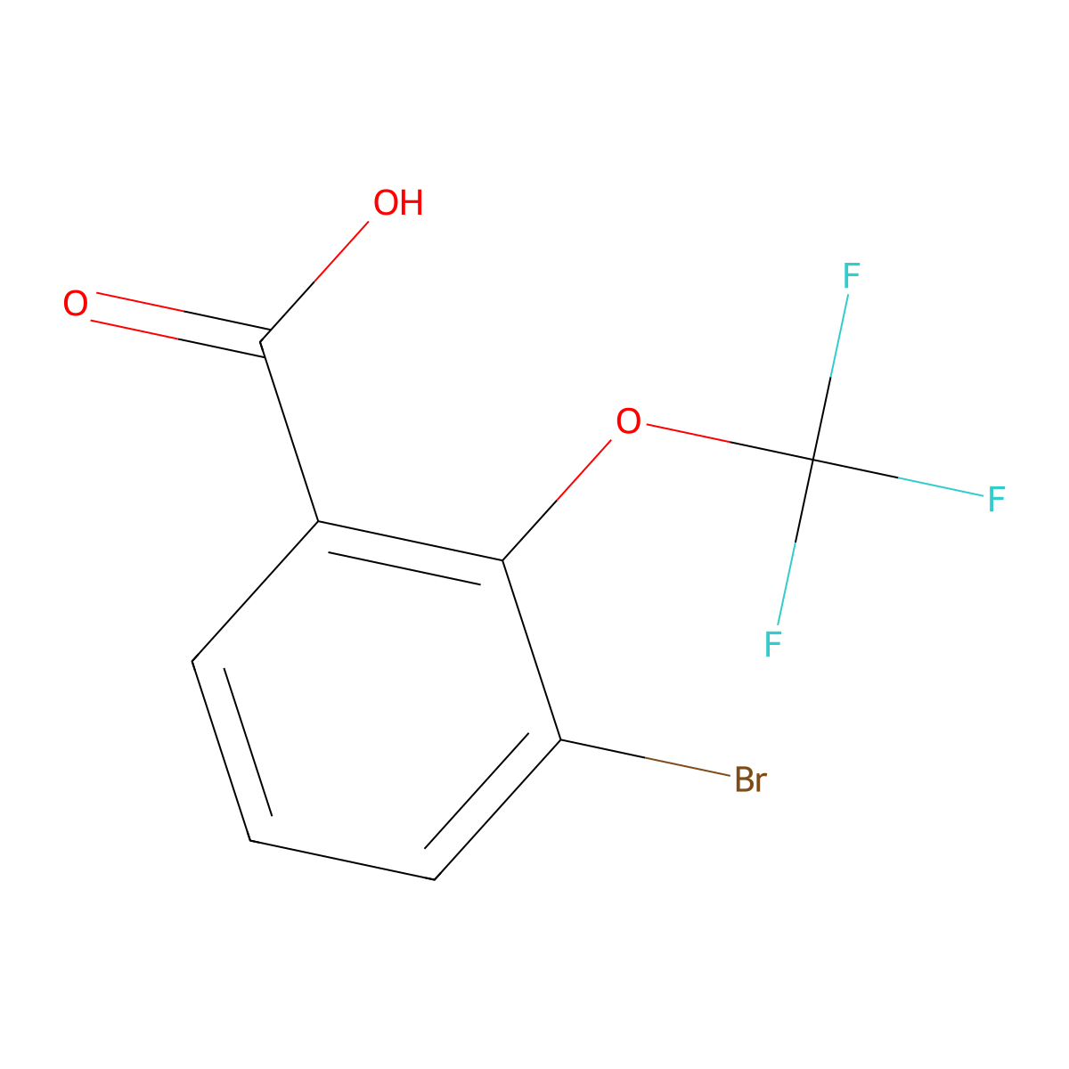 3-Bromo-2-(trifluoromethoxy)benzoic acid molecular structure, CAS 403646-45-7