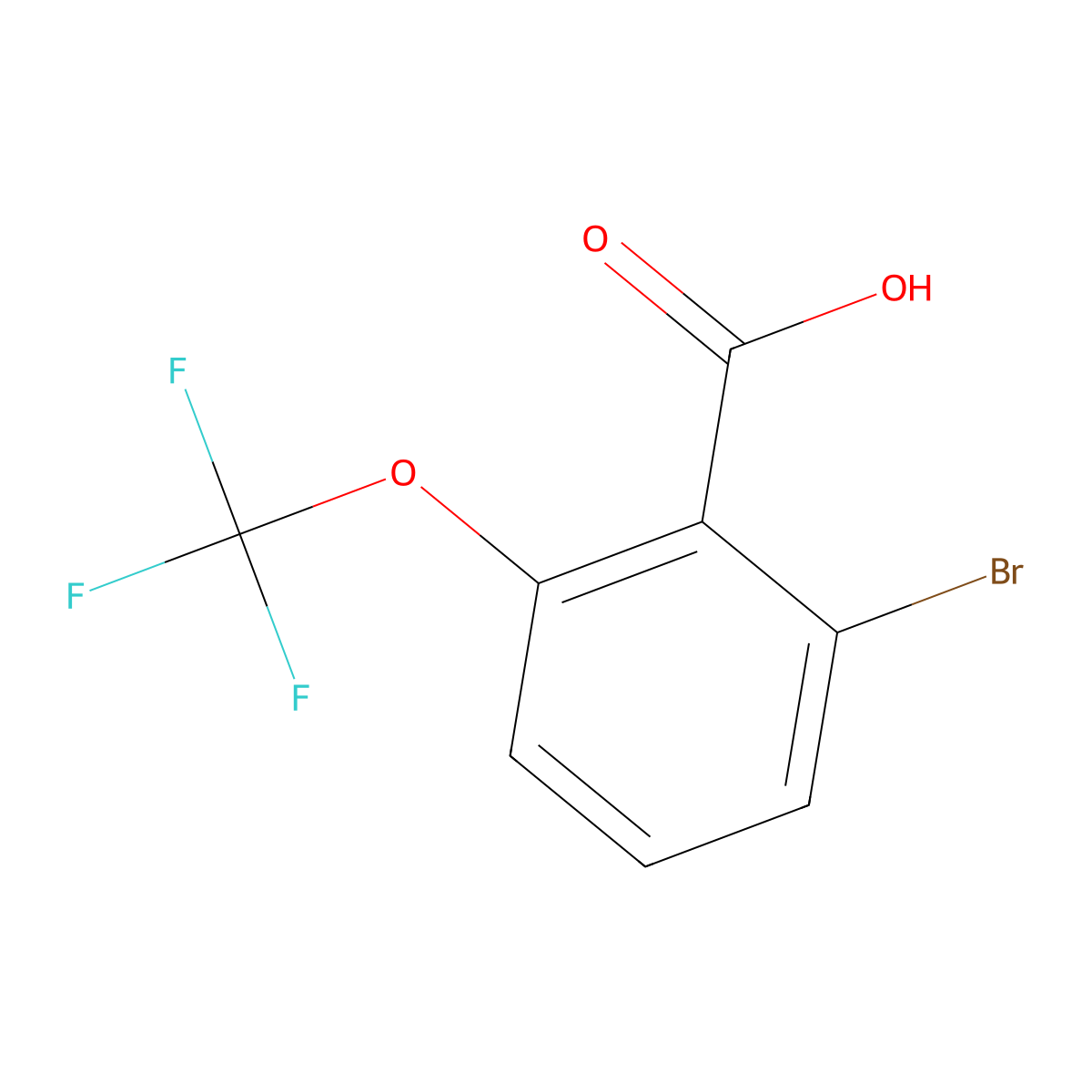 2-Bromo-6-(trifluoromethoxy)benzoic acid molecular structure, CAS 403646-46-8