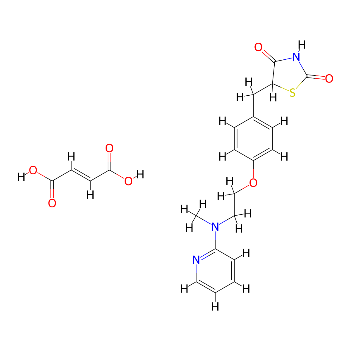 Rosiglitazone fumarate molecular structure, CAS 403647-10-9