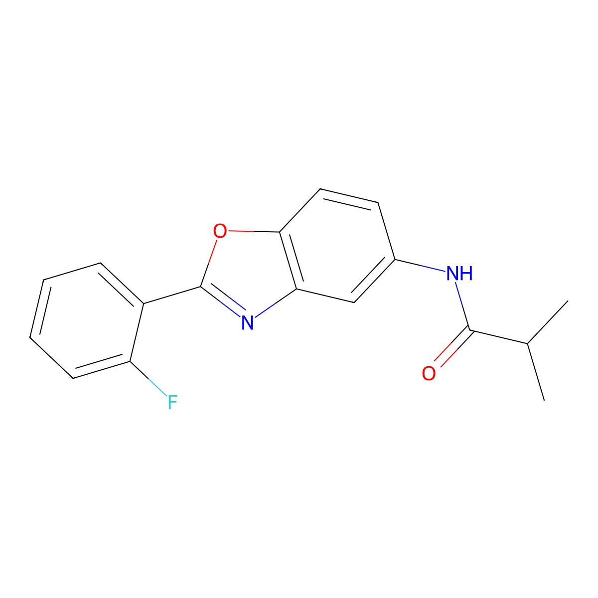 N-[2-(2-fluorophenyl)-1,3-benzoxazol-5-yl]-2-methylpropanamide molecular structure, CAS 403661-93-8