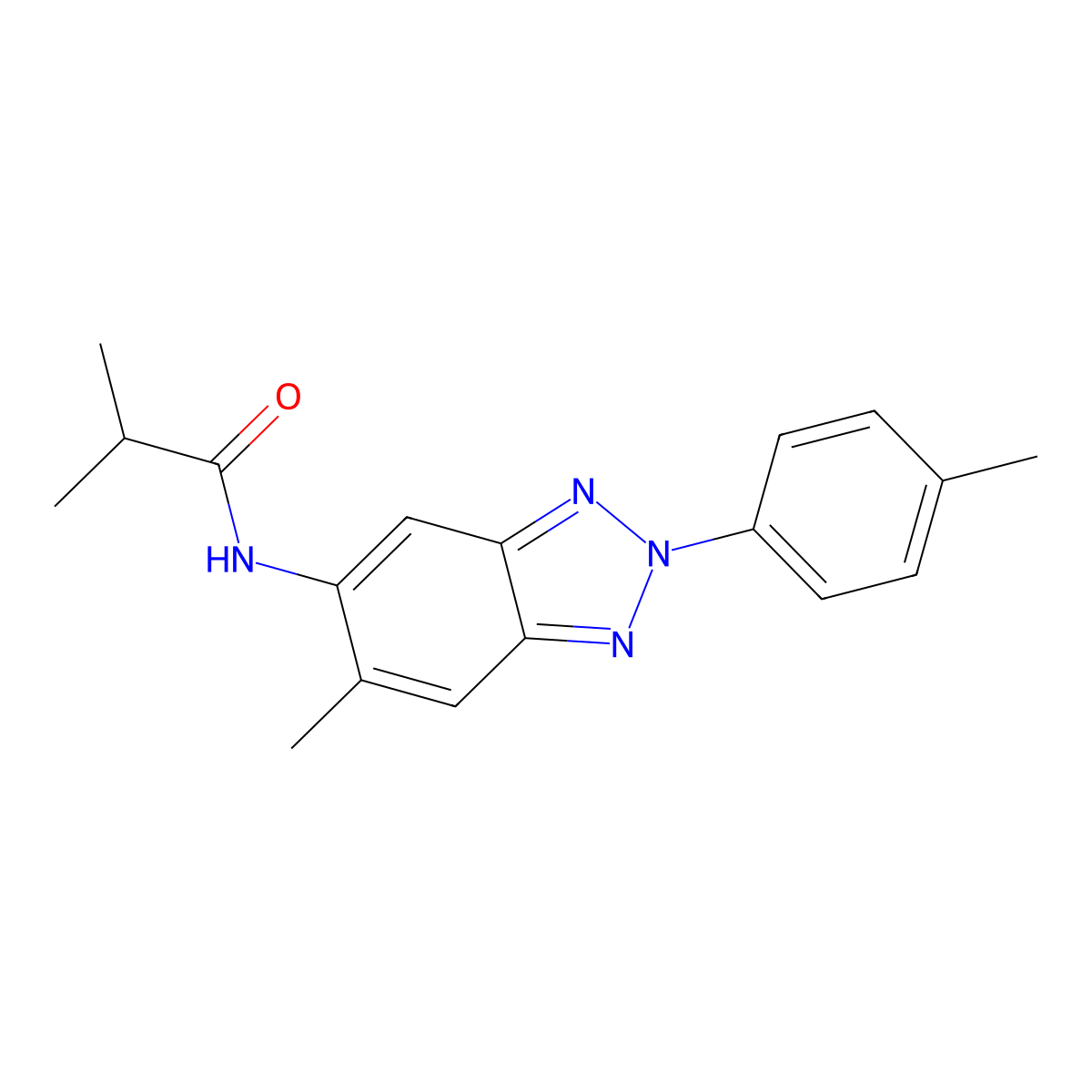 2-methyl-N-[6-methyl-2-(4-methylphenyl)benzotriazol-5-yl]propanamide molecular structure, CAS 403661-96-1