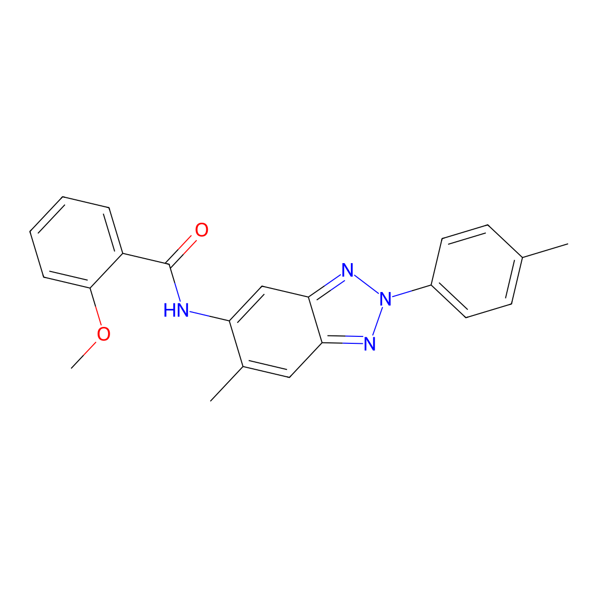 2-methoxy-N-[6-methyl-2-(4-methylphenyl)benzotriazol-5-yl]benzamide molecular structure, CAS 403662-09-9
