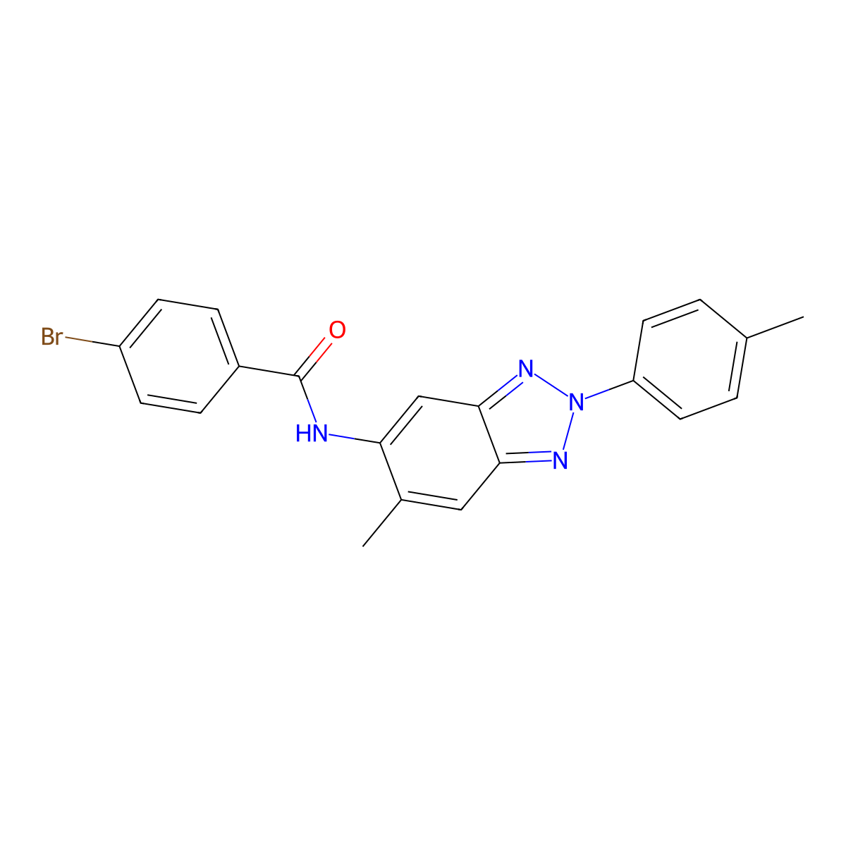 4-bromo-N-[6-methyl-2-(4-methylphenyl)benzotriazol-5-yl]benzamide molecular structure, CAS 403662-44-2