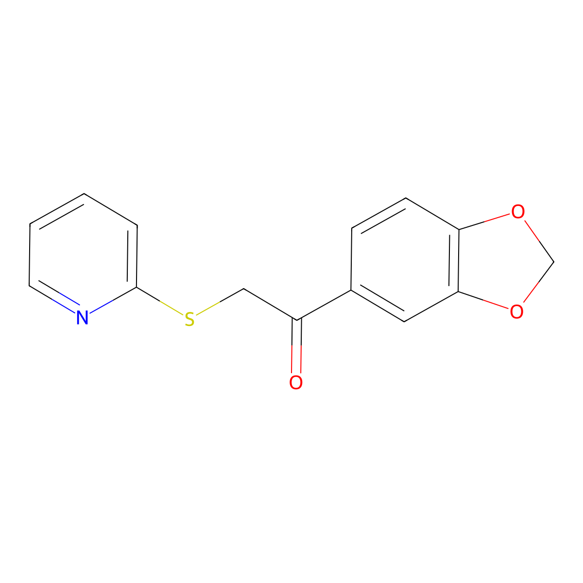 1-(1,3-Benzodioxol-5-yl)-2-pyridin-2-ylsulfanylethanone molecular structure, CAS 403665-65-6