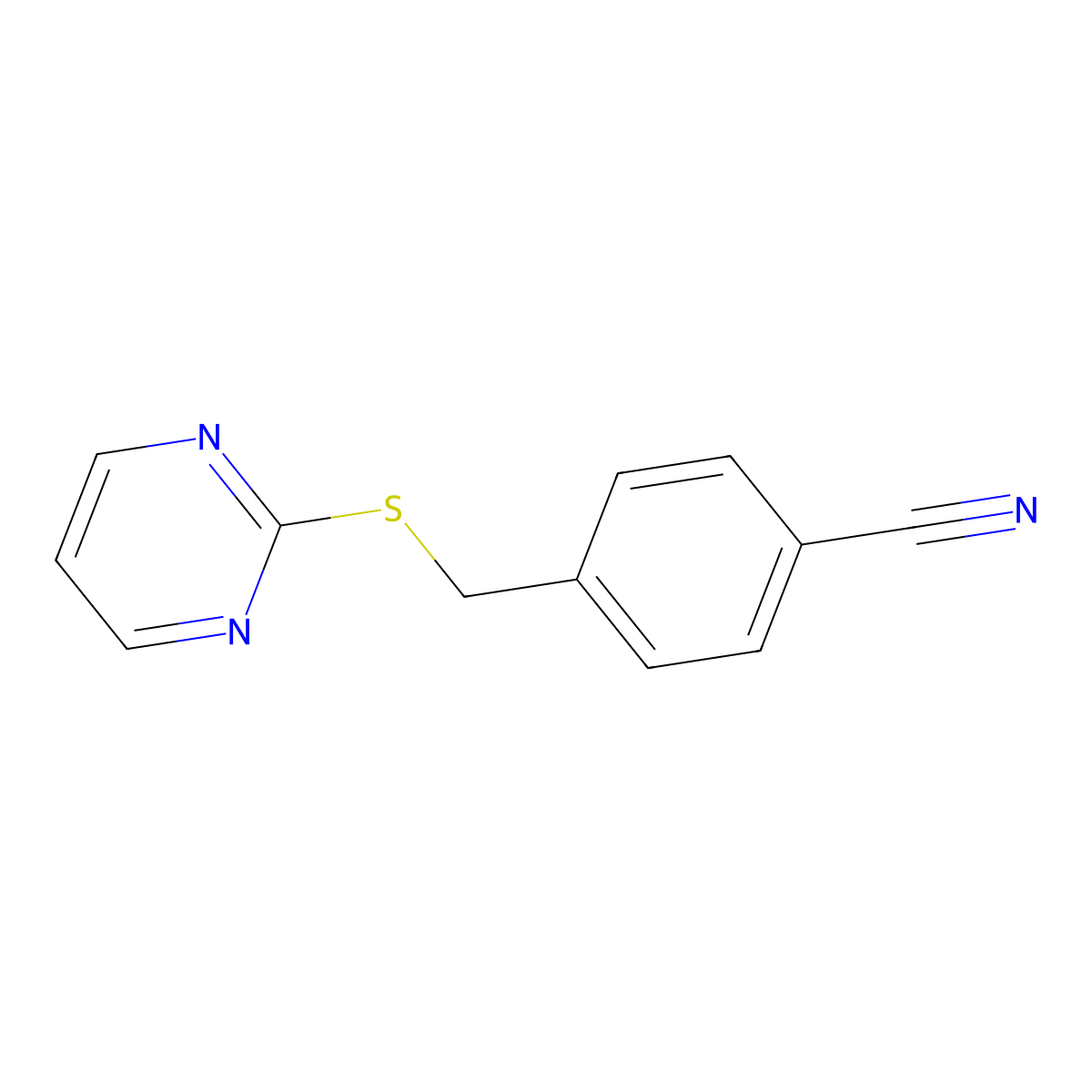 4-(Pyrimidin-2-ylsulfanylmethyl)-benzonitrile molecular structure, CAS 403668-40-6