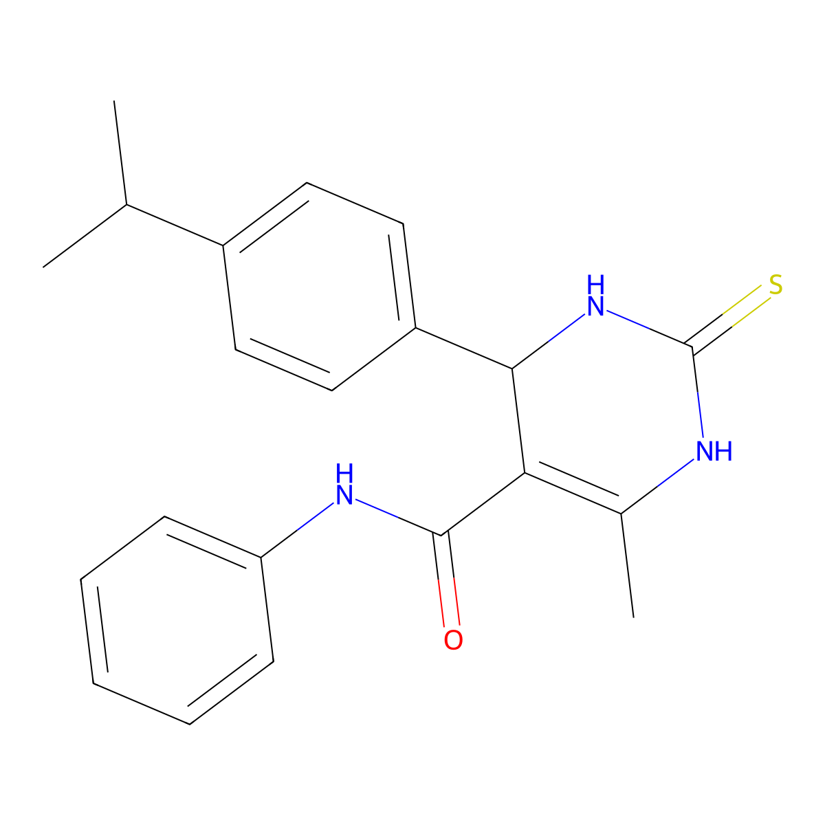 4-(4-isopropylphenyl)-6-methyl-N-phenyl-2-thioxo-1,2,3,4-tetrahydropyrimidine-5-carboxamide molecular structure, CAS 403668-54-2