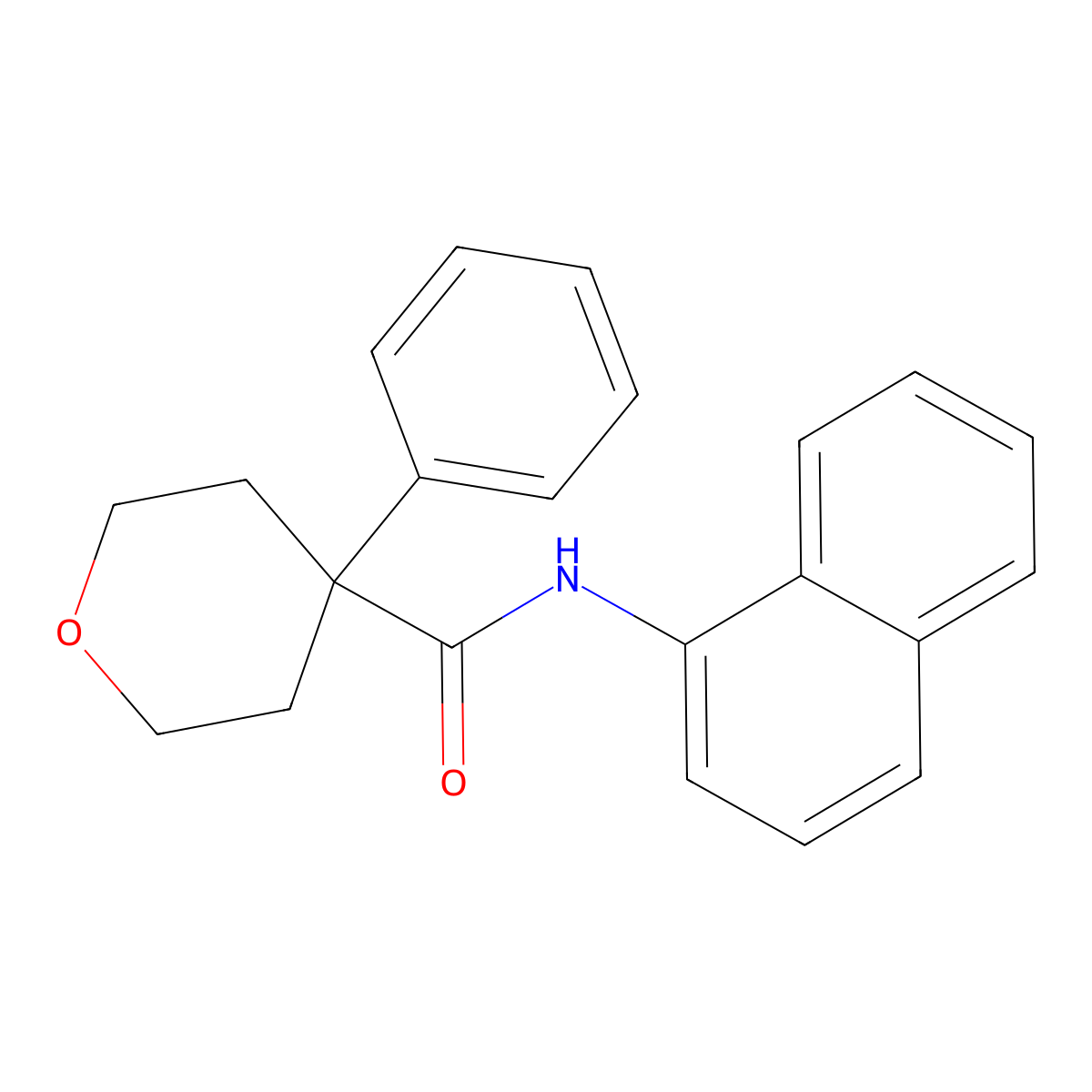 N-naphthalen-1-yl-4-phenyloxane-4-carboxamide molecular structure, CAS 403669-91-0