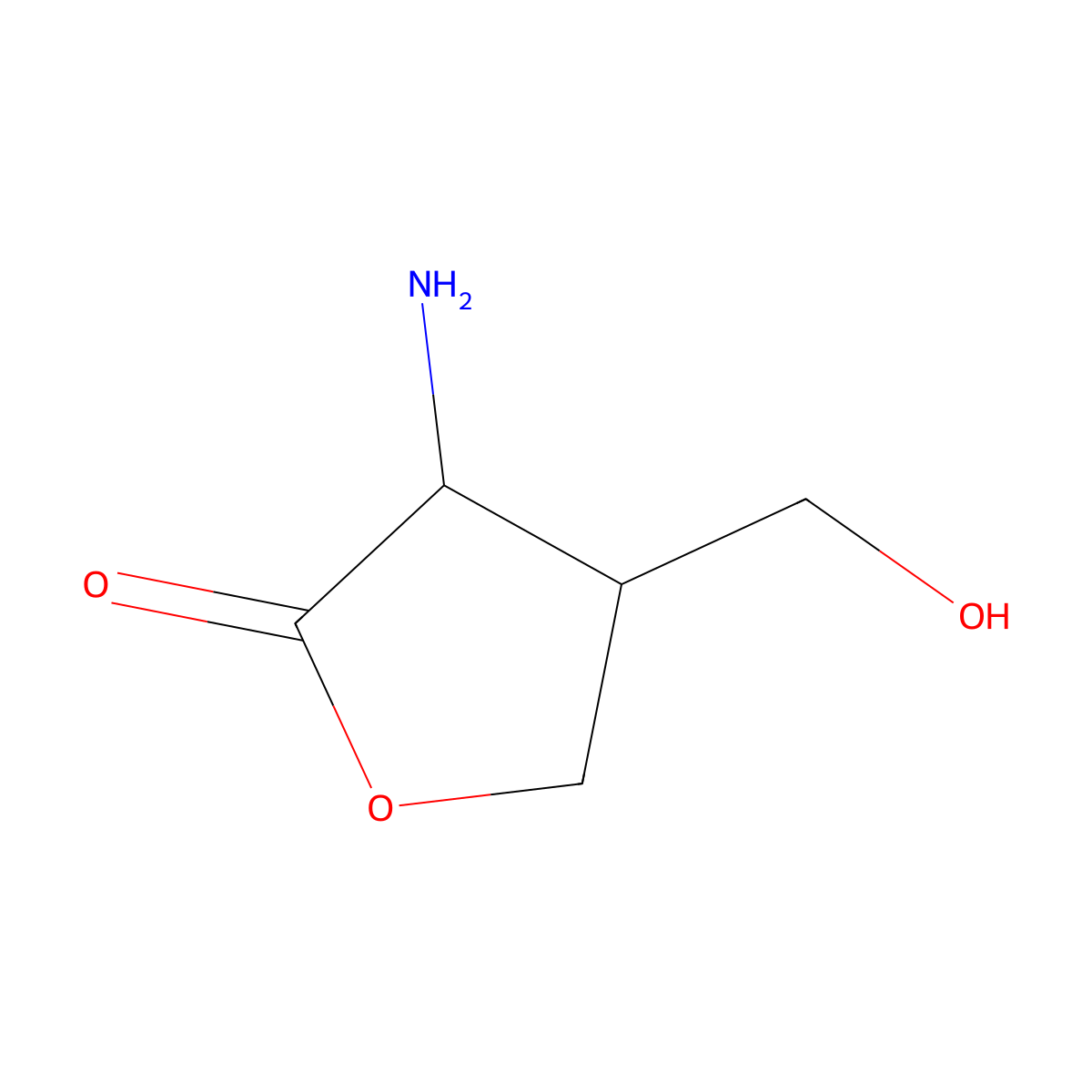 3-Amino-4-(hydroxymethyl)oxolan-2-one molecular structure, CAS 40367-36-0