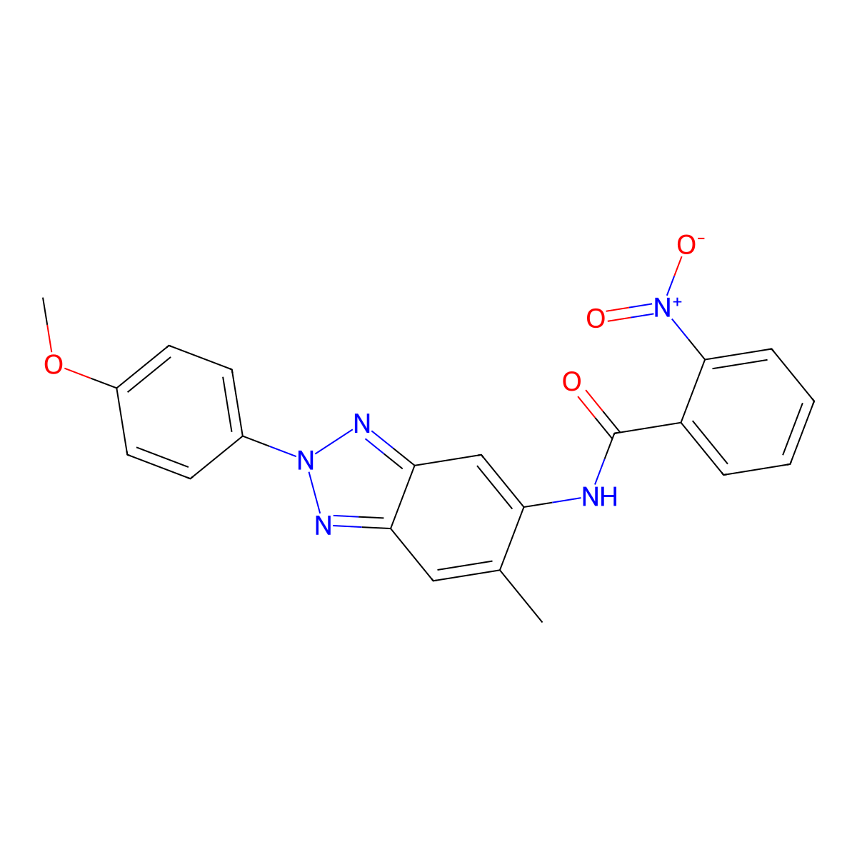 N-[2-(4-methoxyphenyl)-6-methylbenzotriazol-5-yl]-2-nitrobenzamide molecular structure, CAS 403670-39-3