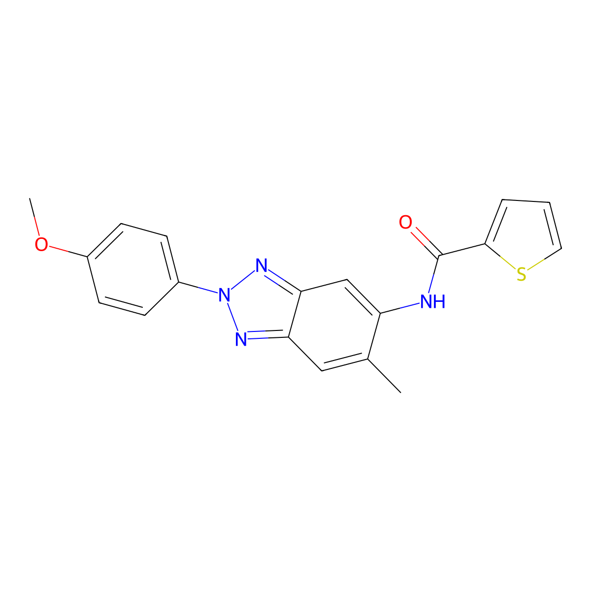 N-[2-(4-methoxyphenyl)-6-methylbenzotriazol-5-yl]thiophene-2-carboxamide molecular structure, CAS 403670-59-7