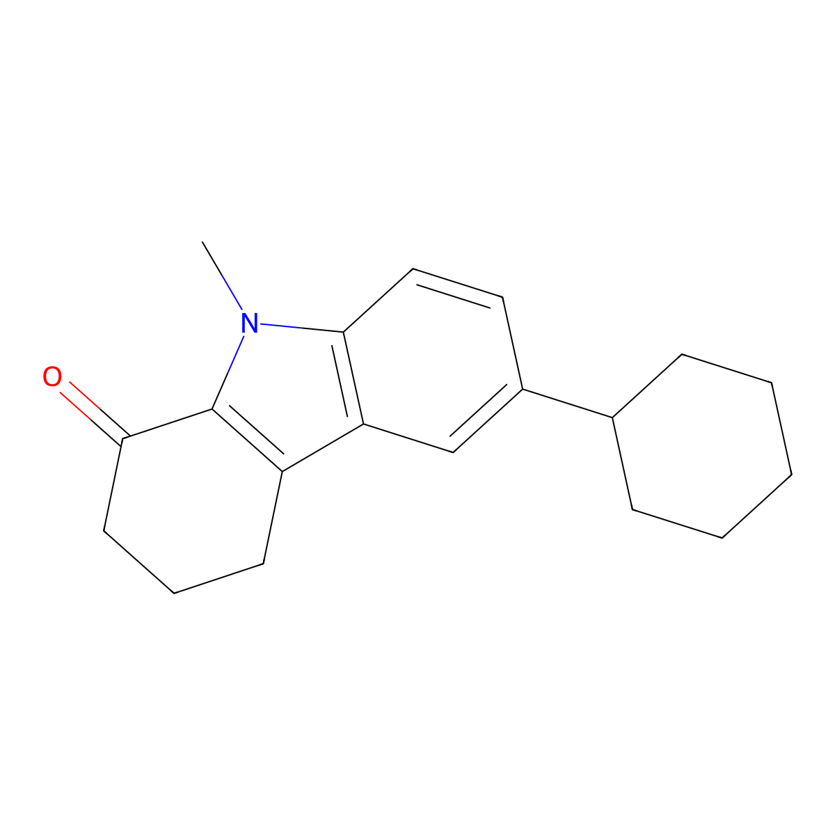 6-Cyclohexyl-9-methyl-2,3,4,9-tetrahydro-1H-carbazol-1-one molecular structure, CAS 403671-37-4