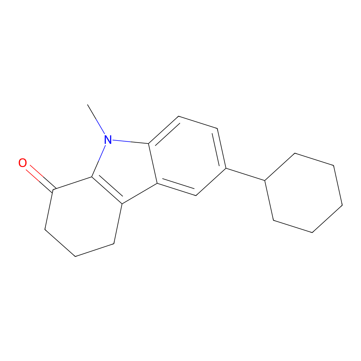 6-Cyclohexyl-9-methyl-2,3,4,9-tetrahydro-1H-carbazol-1-one molecular structure, CAS 403671-37-4
