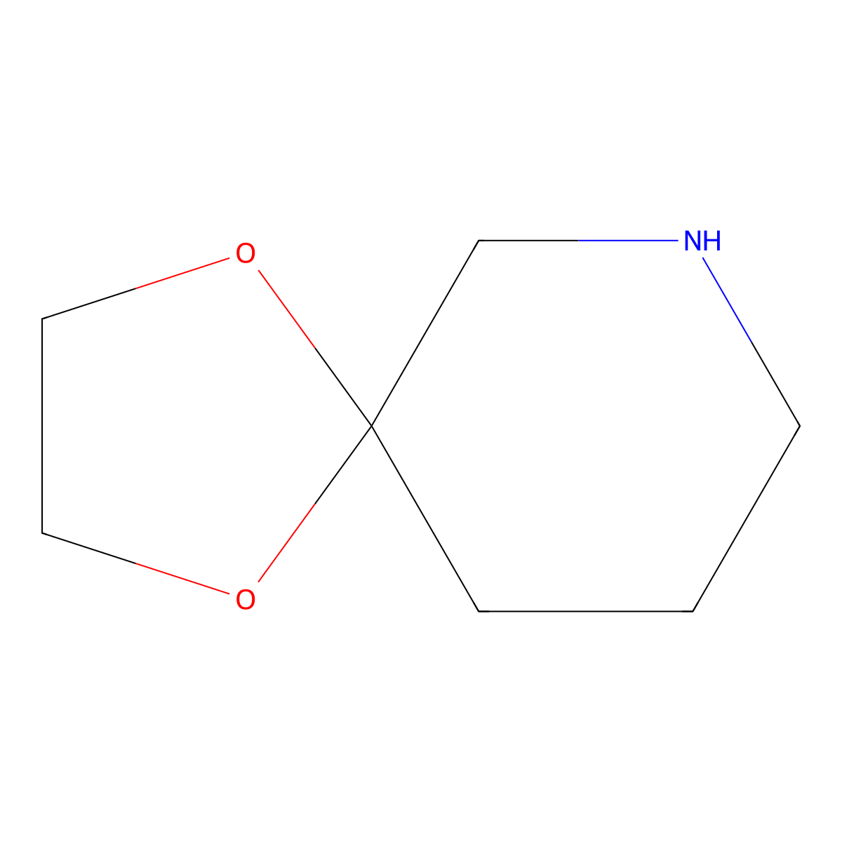 1,4-Dioxa-7-azaspiro(4.5)decane molecular structure, CAS 40369-91-3