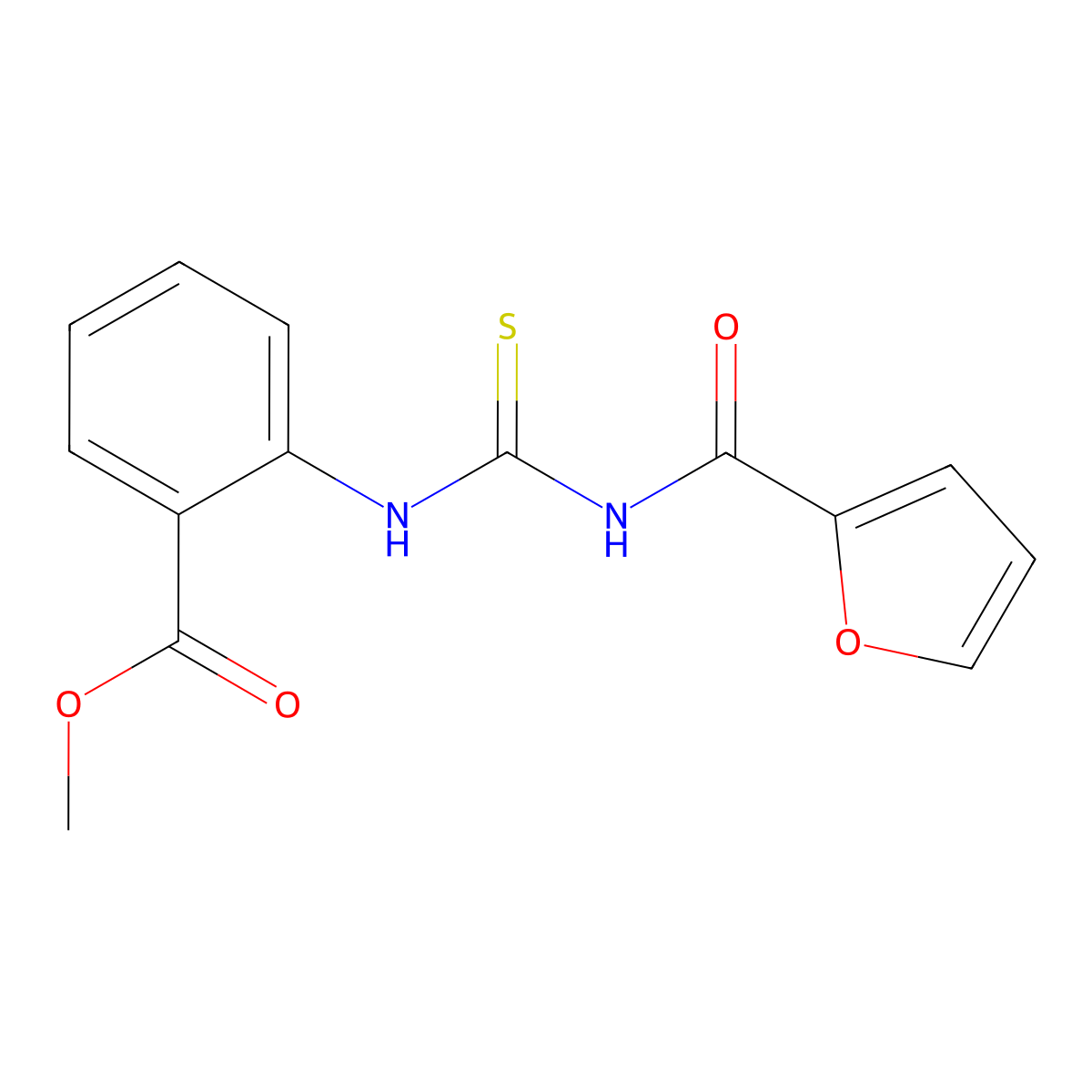 Methyl 2-{[(2-furoylamino)carbonothioyl]amino}benzoate molecular structure, CAS 403709-45-5