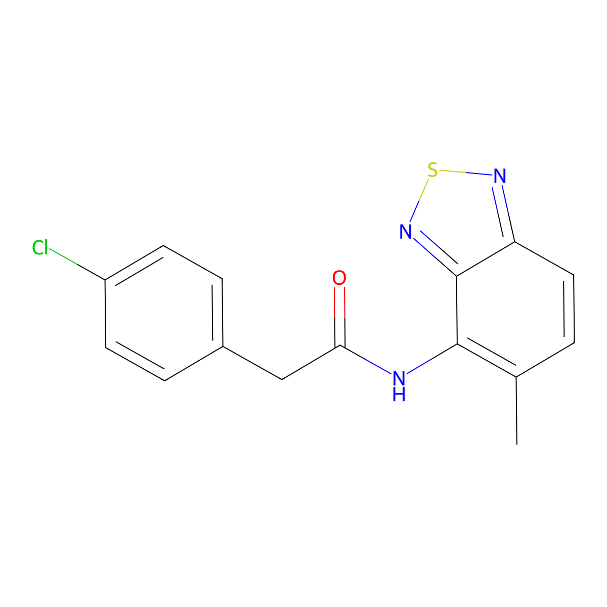 2-(4-chlorophenyl)-N-(5-methyl-2,1,3-benzothiadiazol-4-yl)acetamide molecular structure, CAS 403709-51-3
