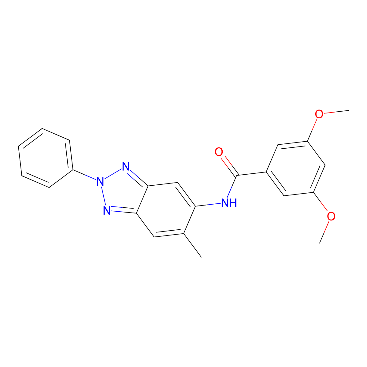 3,5-dimethoxy-N-(6-methyl-2-phenylbenzotriazol-5-yl)benzamide molecular structure, CAS 403709-97-7