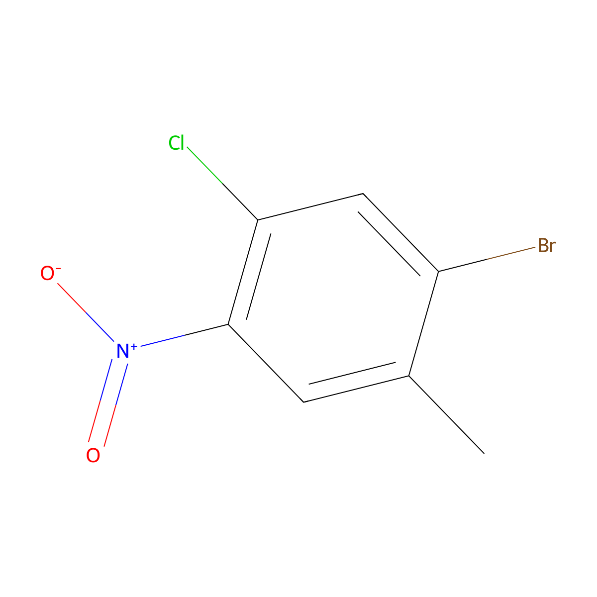 2-Bromo-4-chloro-5-nitrotoluene molecular structure, CAS 40371-64-0