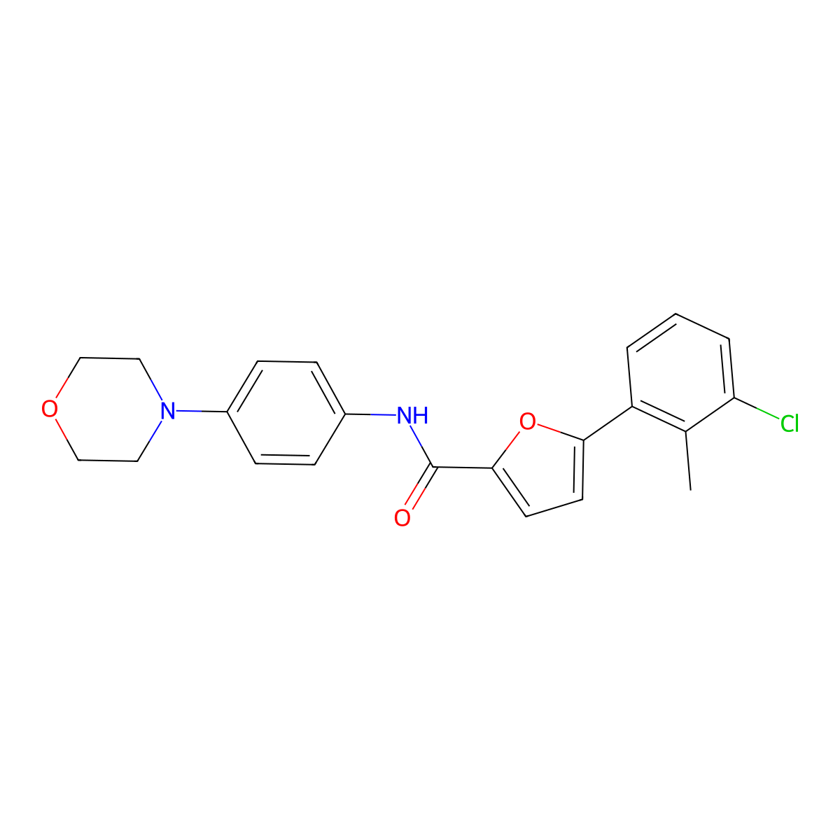 5-(3-chloro-2-methylphenyl)-N-(4-morpholin-4-ylphenyl)furan-2-carboxamide molecular structure, CAS 403710-03-2