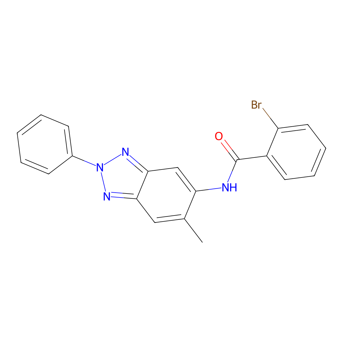 2-bromo-N-(6-methyl-2-phenyl-2H-1,2,3-benzotriazol-5-yl)benzamide molecular structure, CAS 403710-12-3
