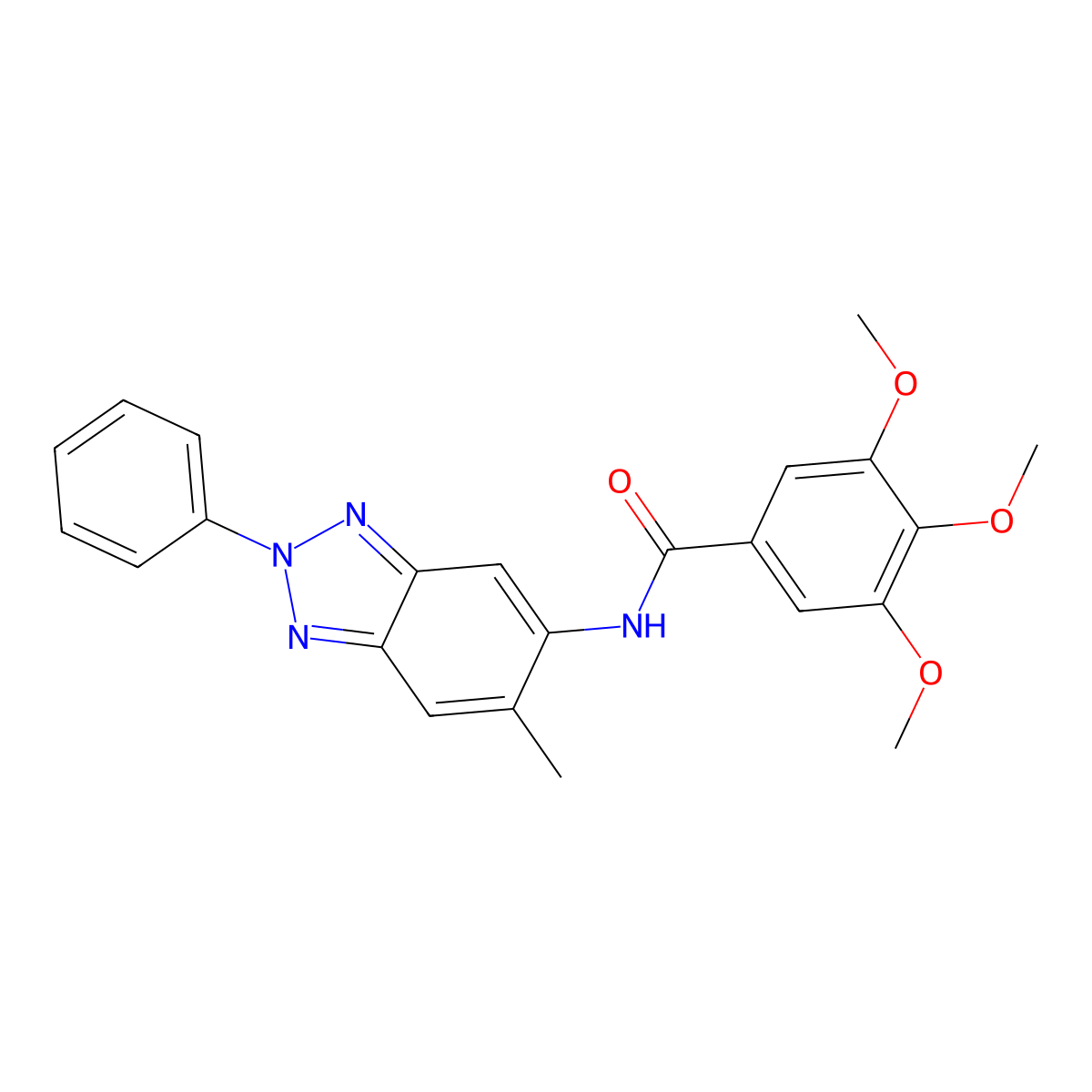 3,4,5-trimethoxy-N-(6-methyl-2-phenylbenzotriazol-5-yl)benzamide molecular structure, CAS 403710-17-8