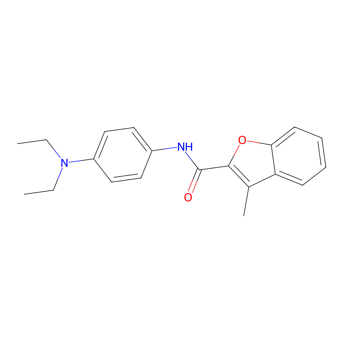 N-[4-(diethylamino)phenyl]-3-methyl-1-benzofuran-2-carboxamide molecular structure, CAS 403710-54-3