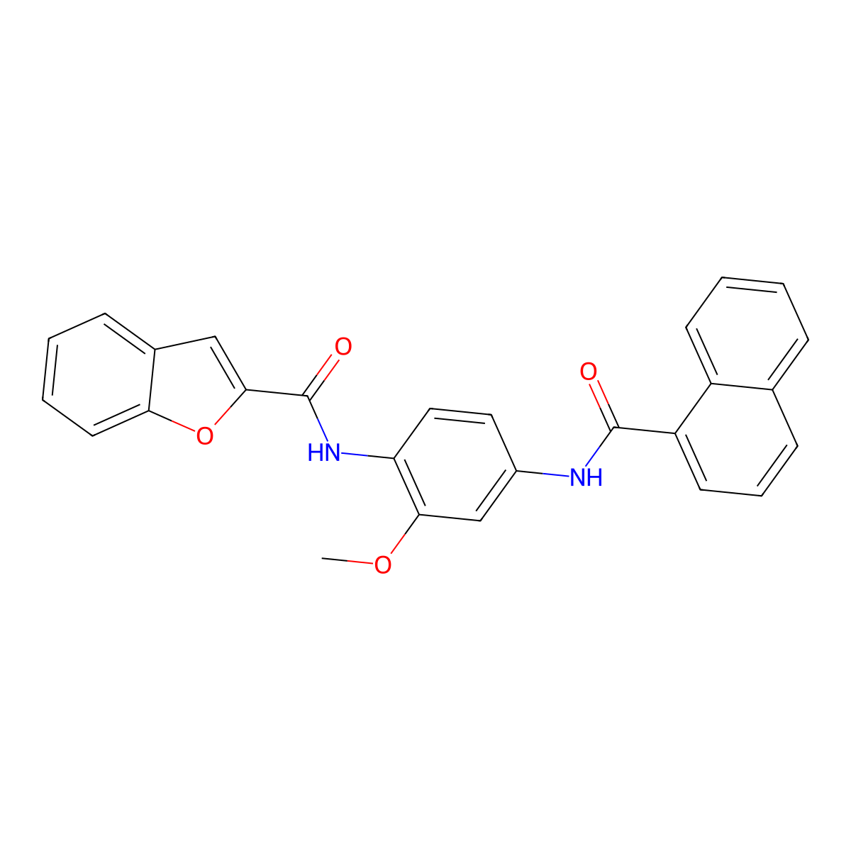N-[2-methoxy-4-(naphthalene-1-carbonylamino)phenyl]-1-benzofuran-2-carboxamide molecular structure, CAS 403711-20-6