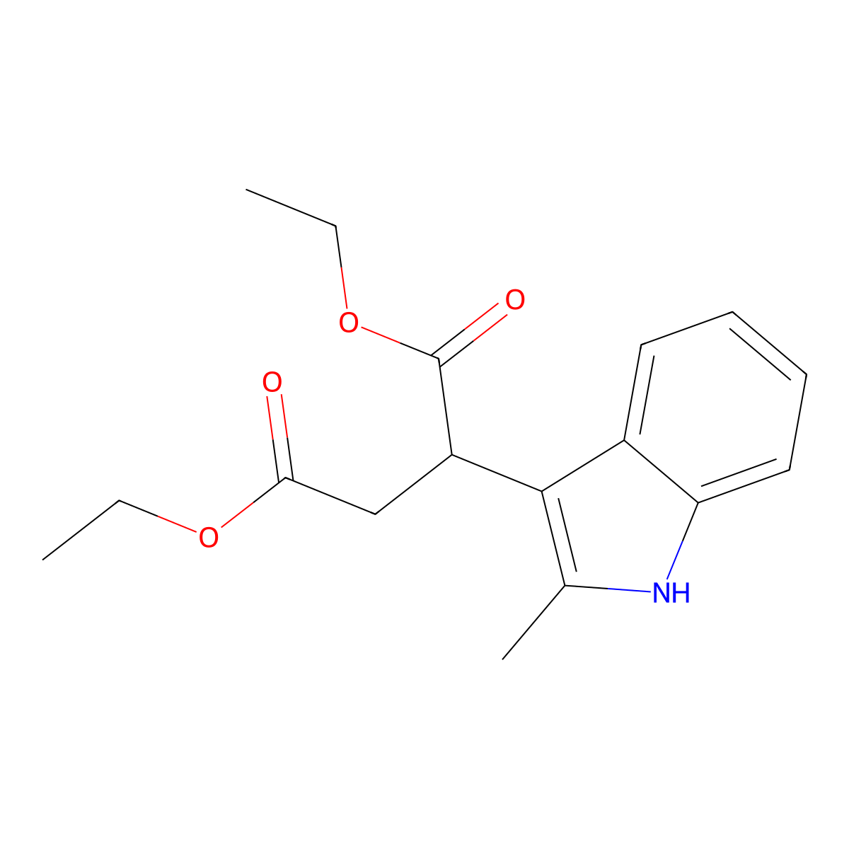 diethyl 2-(2-methyl-1H-indol-3-yl)succinate molecular structure, CAS 403711-35-3