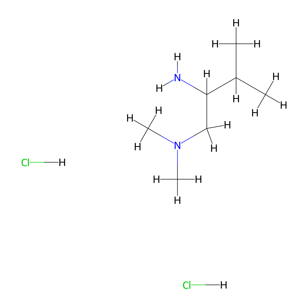 (2-Amino-3-methylbutyl)dimethylamine dihydrochloride molecular structure, CAS 403712-70-9