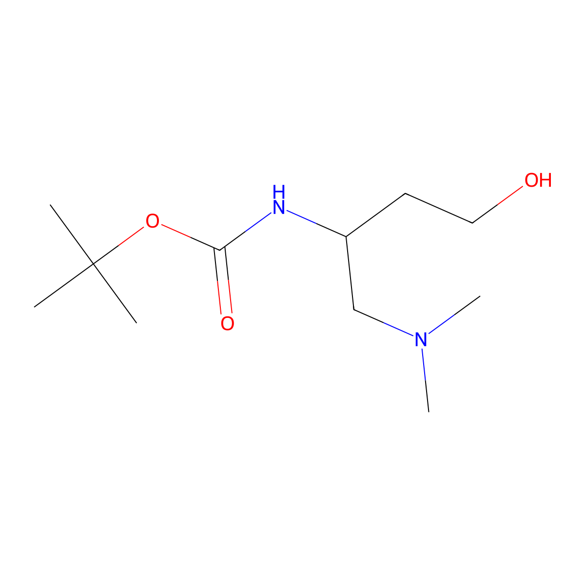 tert-butyl N-[1-(dimethylamino)-4-hydroxybutan-2-yl]carbamate molecular structure, CAS 403712-79-8