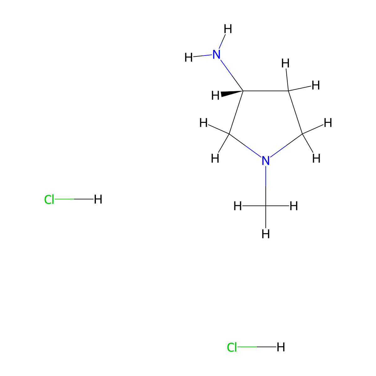 (3R)-1-methylpyrrolidin-3-amine dihydrochloride molecular structure, CAS 403712-80-1