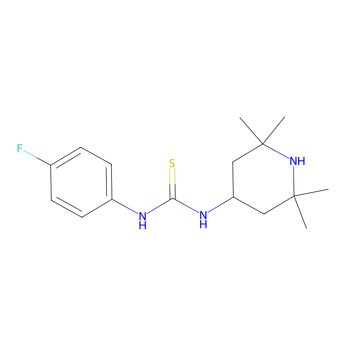 1-(4-Fluorophenyl)-3-(2,2,6,6-tetramethylpiperidin-4-yl)thiourea molecular structure, CAS 403714-09-0