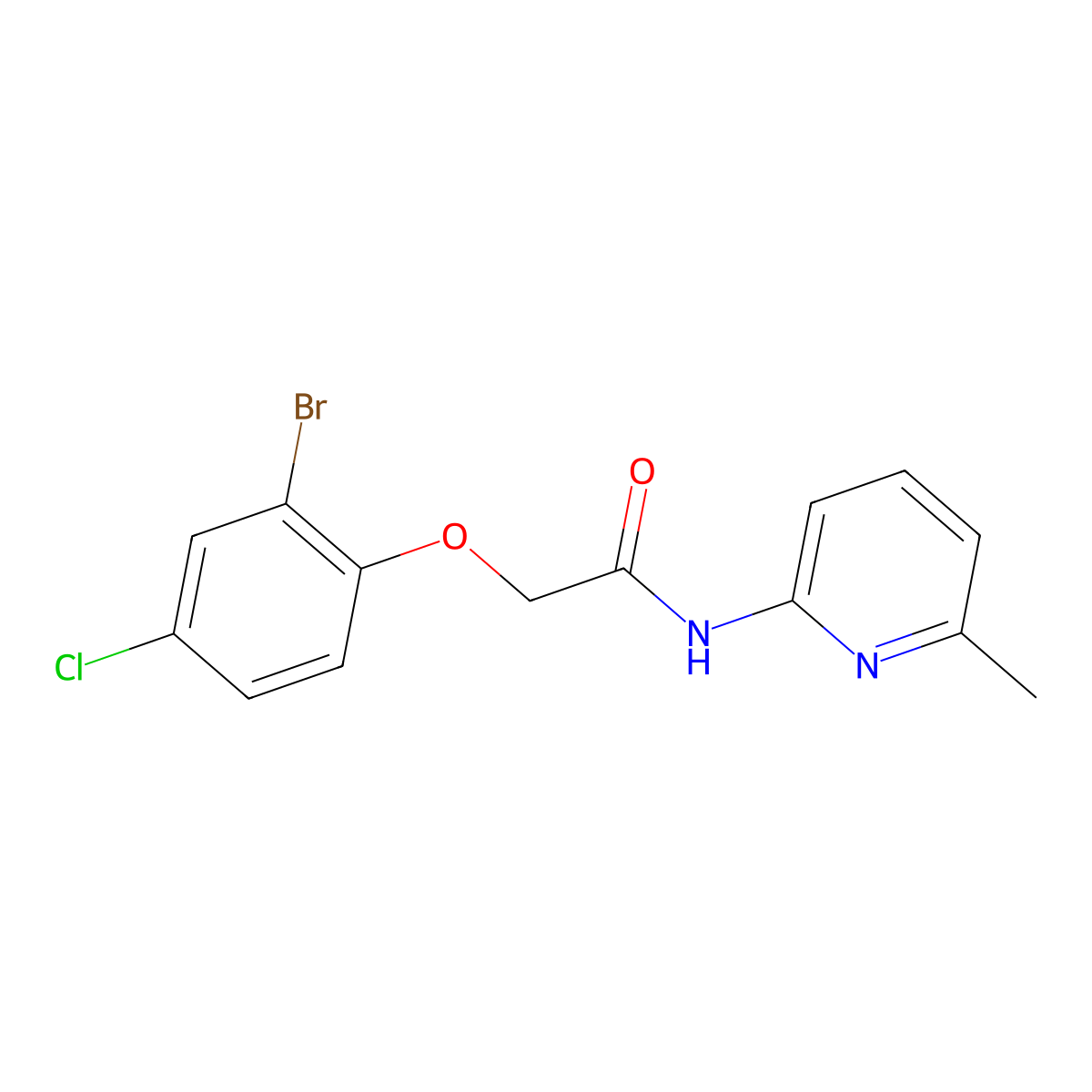 2-(2-bromo-4-chlorophenoxy)-N-(6-methylpyridin-2-yl)acetamide molecular structure, CAS 403714-22-7