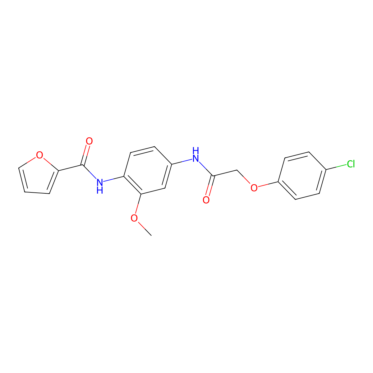 N-(4-{[(4-chlorophenoxy)acetyl]amino}-2-methoxyphenyl)-2-furamide molecular structure, CAS 403715-45-7