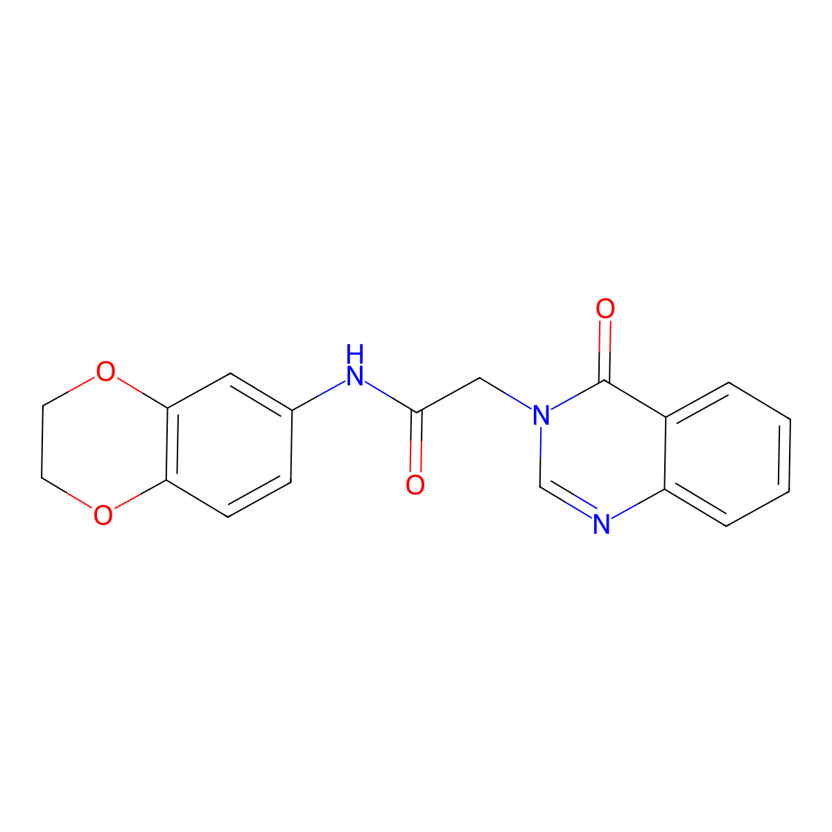N-(2,3-dihydro-1,4-benzodioxin-6-yl)-2-(4-oxo-3-quinazolinyl)acetamide molecular structure, CAS 403717-34-0