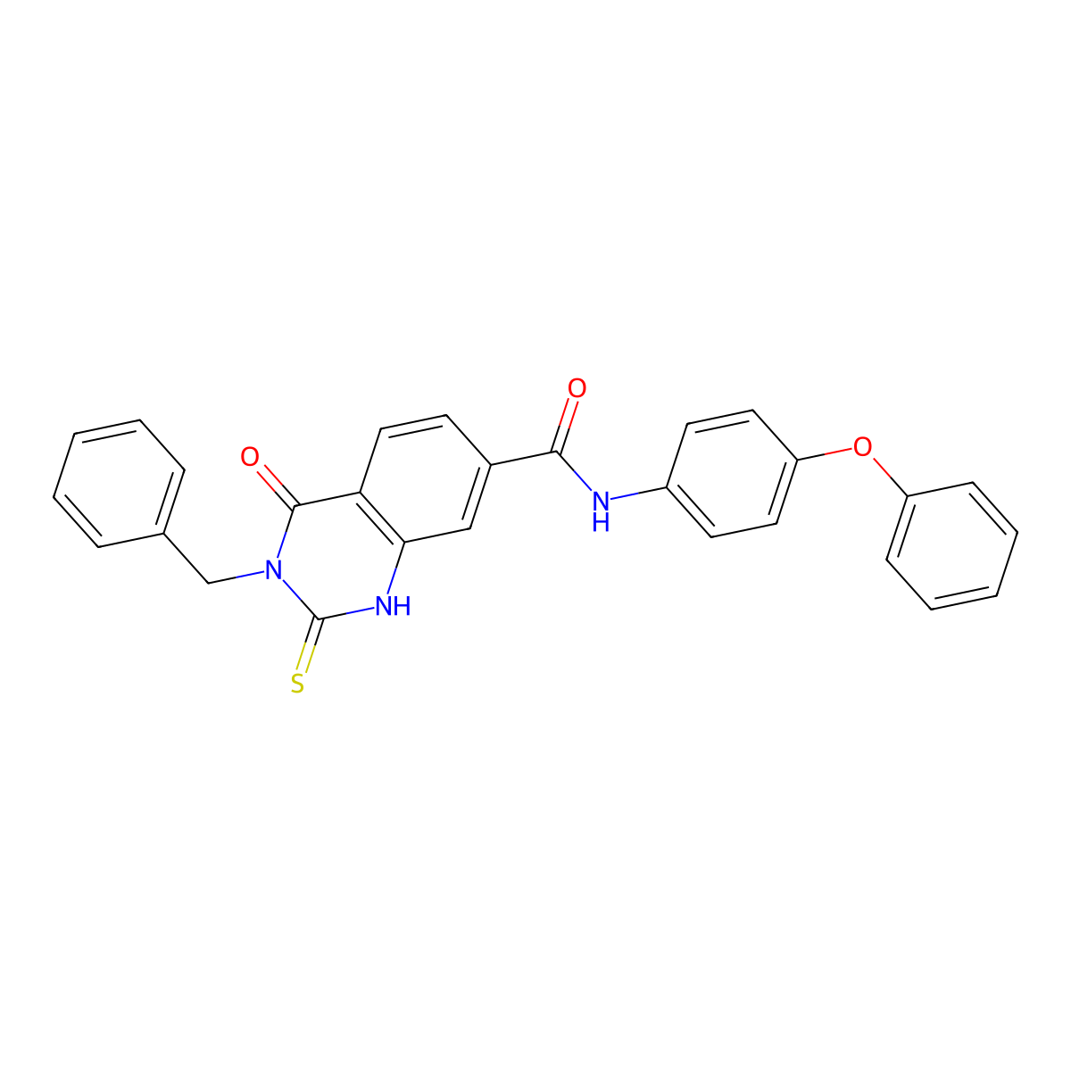 3-benzyl-4-oxo-N-(4-phenoxyphenyl)-2-sulfanylidene-1H-quinazoline-7-carboxamide molecular structure, CAS 403719-90-4