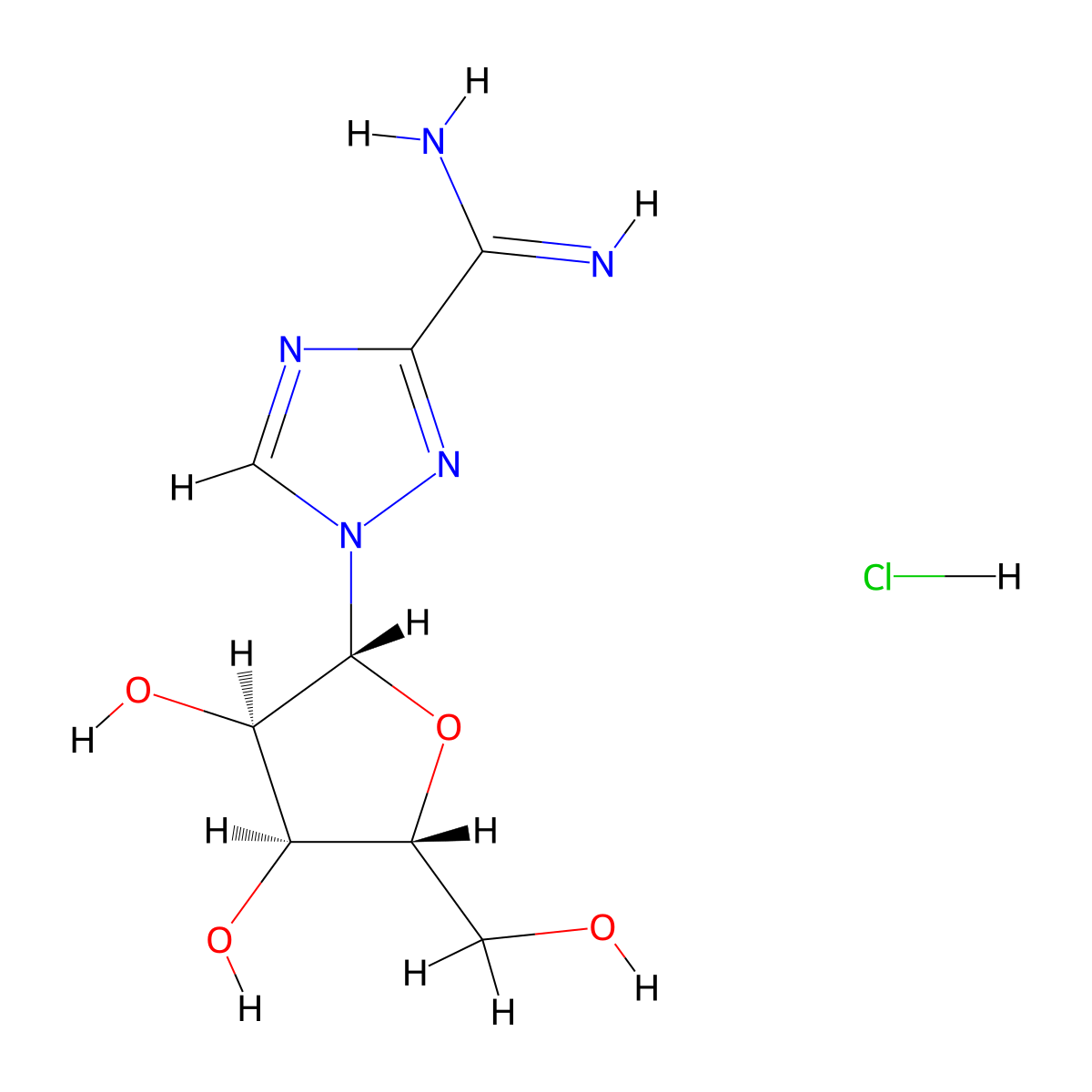 Taribavirin Hydrochloride molecular structure, CAS 40372-00-7