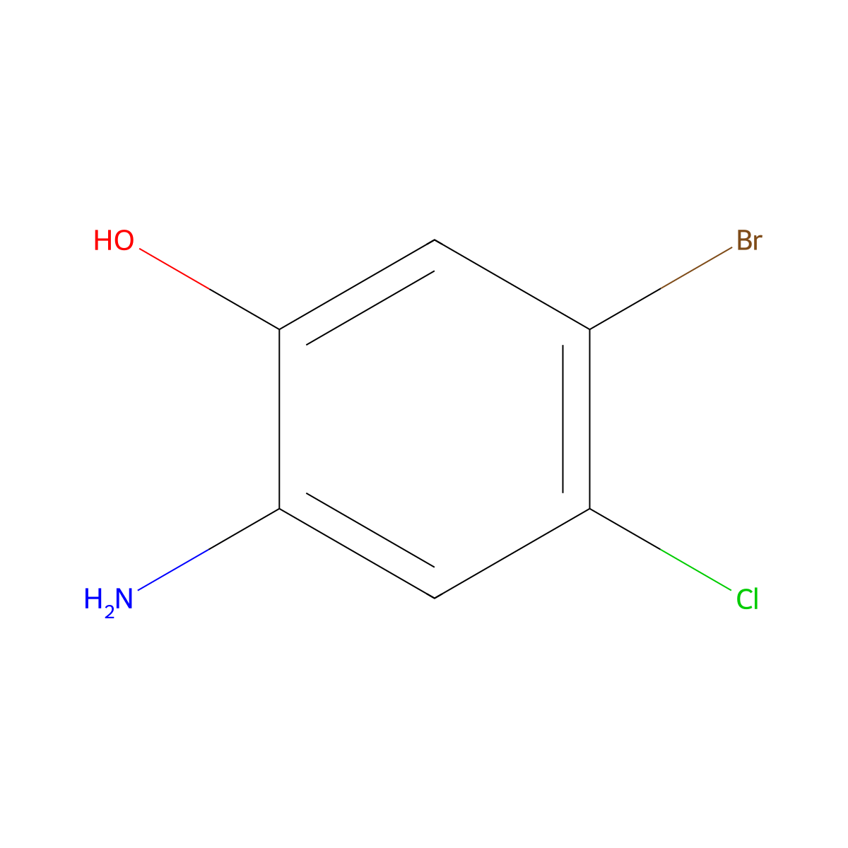 2-Amino-5-bromo-4-chlorophenol molecular structure, CAS 40372-61-0