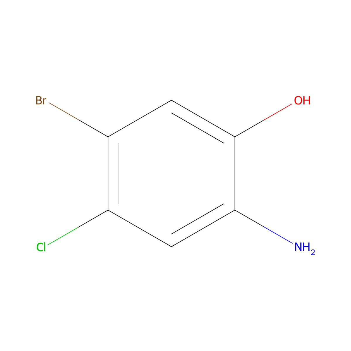 2-Amino-5-bromo-4-chlorophenol molecular structure, CAS 40372-61-0