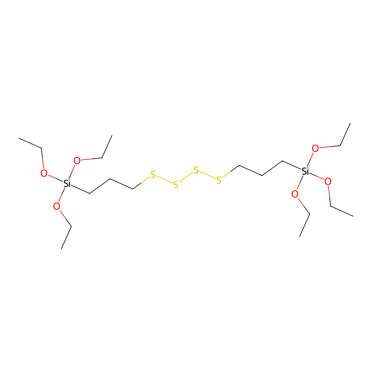 4,4,15,15-Tetraethoxy-3,16-dioxa-8,9,10,11-tetrathia-4,15-disilaoctadecane molecular structure, CAS 40372-72-3