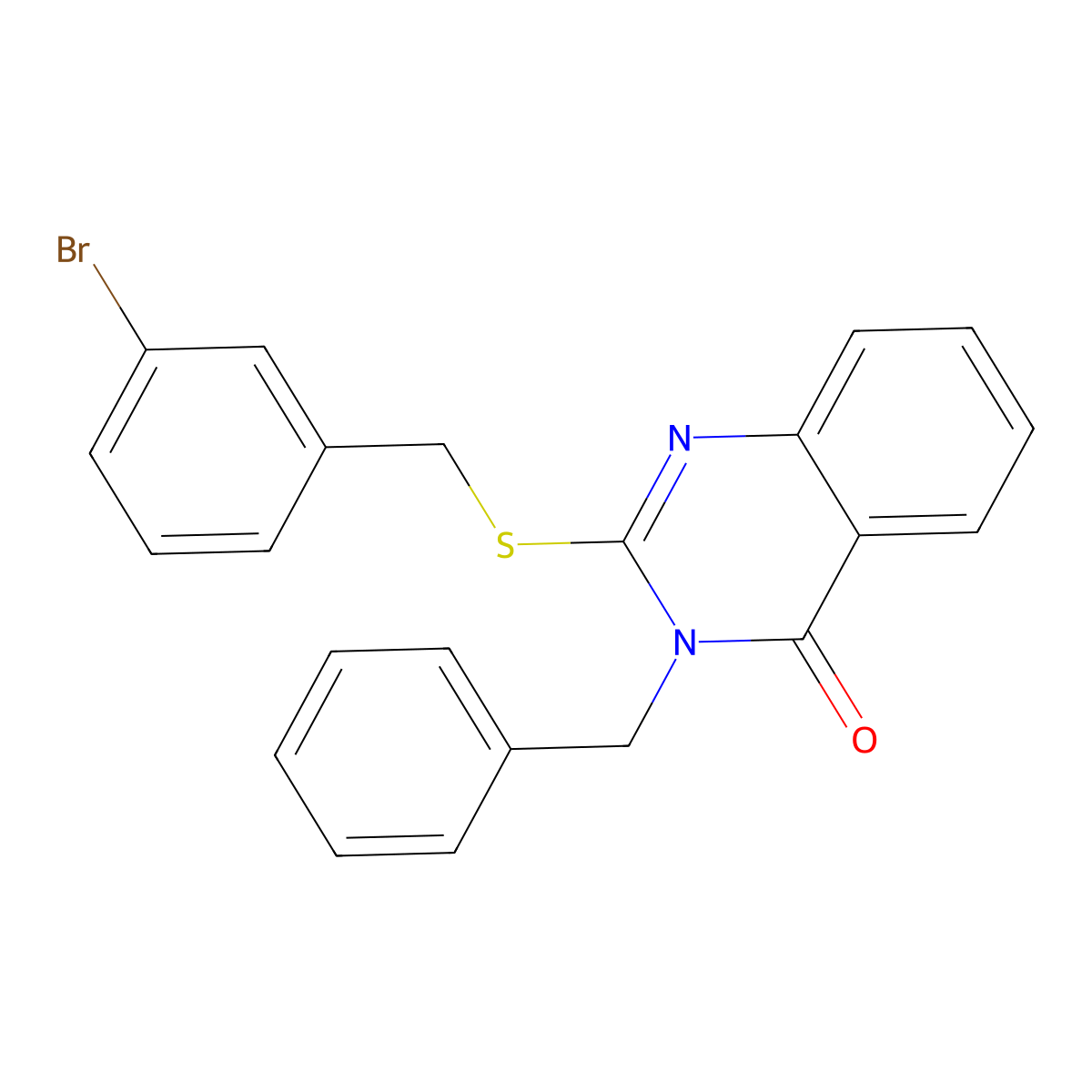 3-Benzyl-2-[(3-bromophenyl)methylsulfanyl]quinazolin-4-one molecular structure, CAS 403723-03-5