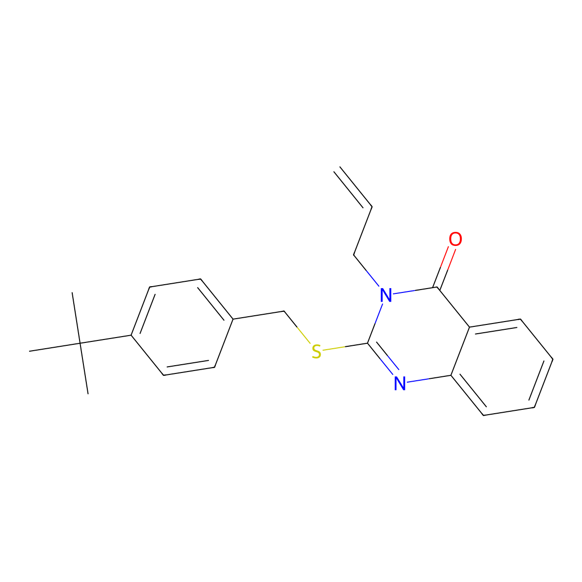 2-[(4-Tert-butylphenyl)methylsulfanyl]-3-prop-2-enylquinazolin-4-one molecular structure, CAS 403723-31-9