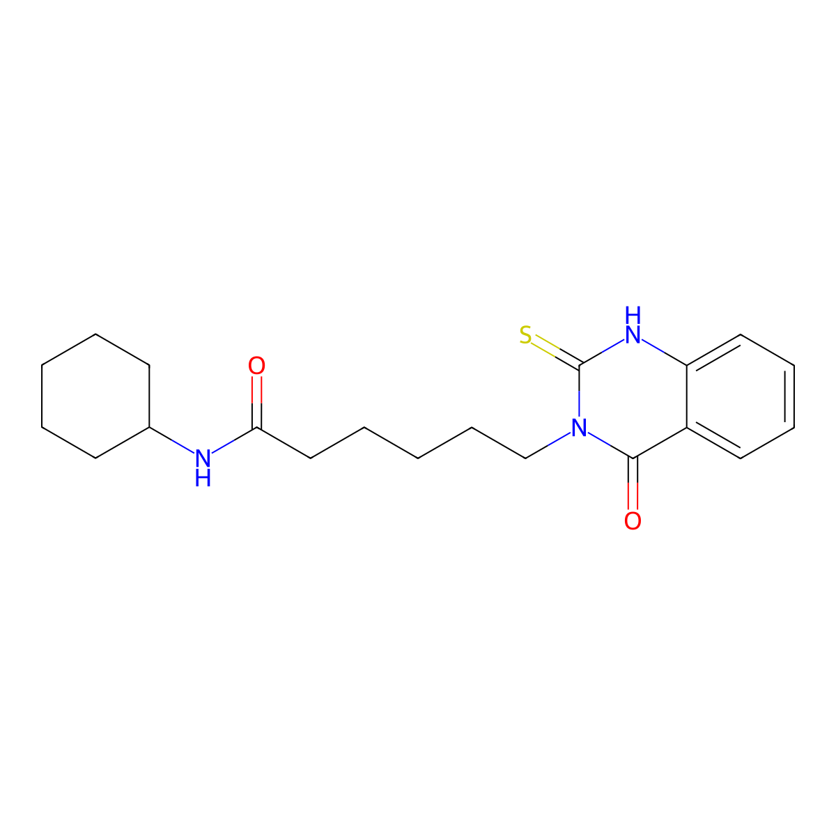 N-cyclohexyl-6-(4-oxo-2-sulfanylidene-1H-quinazolin-3-yl)hexanamide molecular structure, CAS 403723-32-0