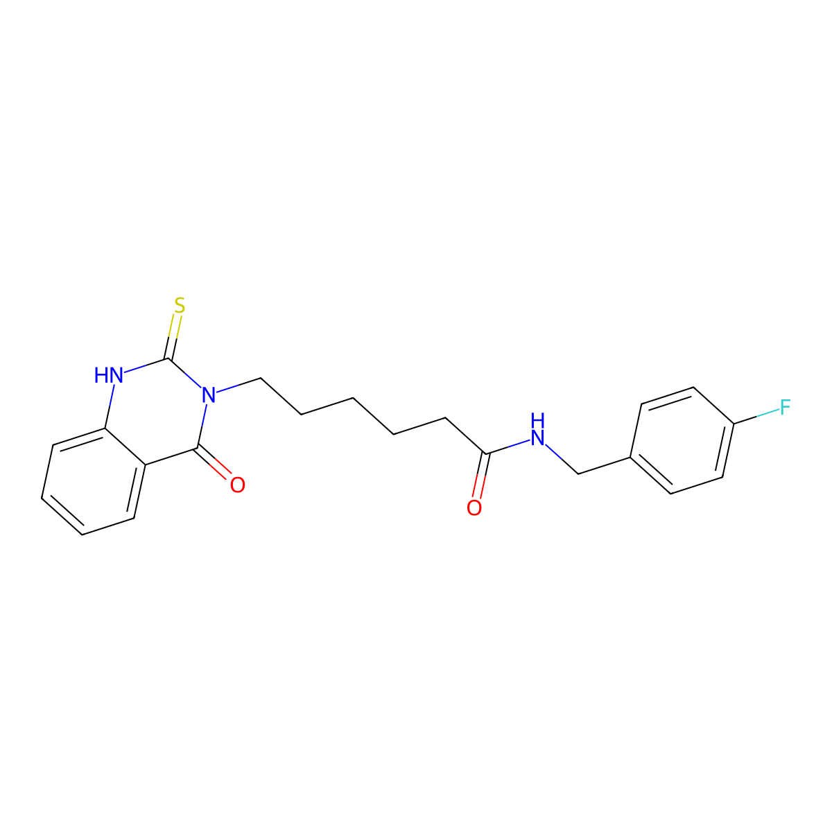N-[(4-fluorophenyl)methyl]-6-(4-oxo-2-sulfanylidene-1H-quinazolin-3-yl)hexanamide molecular structure, CAS 403723-36-4