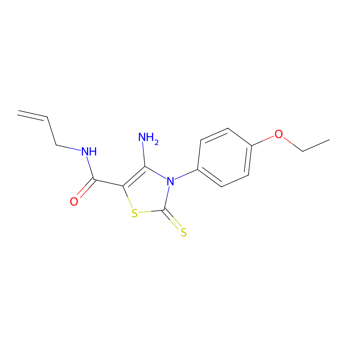 N-allyl-4-amino-3-(4-ethoxyphenyl)-2-thioxo-2,3-dihydro-1,3-thiazole-5-carboxamide molecular structure, CAS 403726-89-6