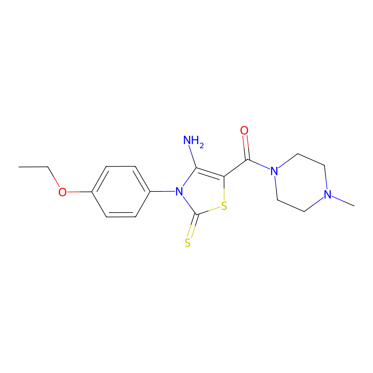 [4-Amino-3-(4-ethoxyphenyl)-2-sulfanylidene-1,3-thiazol-5-yl]-(4-methylpiperazin-1-yl)methanone molecular structure, CAS 403726-90-9