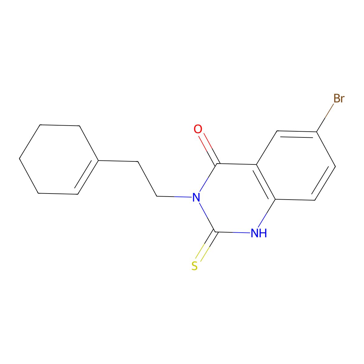 6-bromo-3-(2-cyclohex-1-en-1-ylethyl)-2-mercaptoquinazolin-4(3H)-one molecular structure, CAS 403727-60-6